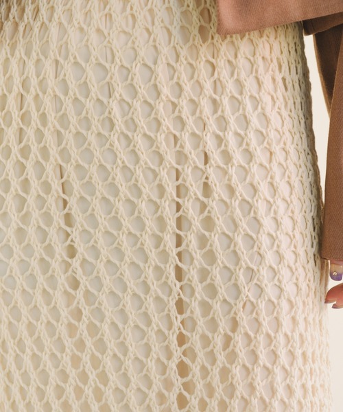 Kastane（カスタネ）の「メッシュニットスカート（スカート・レディース・アイボリー/ブラック・FREE）」の13枚目の写真
