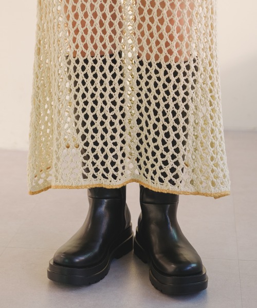 Kastane（カスタネ）の「メッシュニットスカート（スカート・レディース・アイボリー/ブラック・FREE）」の15枚目の写真