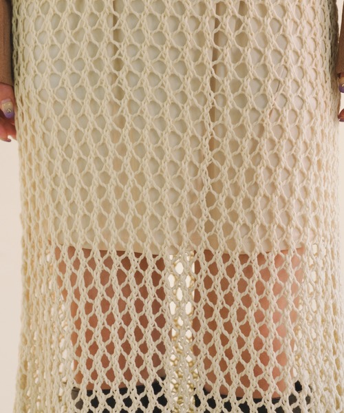 Kastane（カスタネ）の「メッシュニットスカート（スカート・レディース・アイボリー/ブラック・FREE）」の14枚目の写真