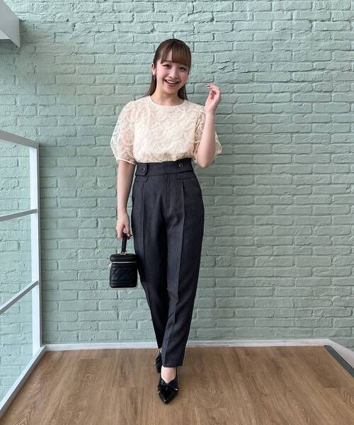 couture brooch（クチュールブローチ）の「◆【洗える、ラクチン】デニムライクテーパードパンツ（その他パンツ・レディース・ブラック/ダークネイビー・36/38/42/40）」の9枚目の写真