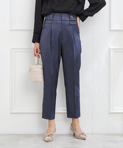 couture brooch（クチュールブローチ）の「◆【洗える、ラクチン】デニムライクテーパードパンツ（その他パンツ・レディース・ブラック/ダークネイビー・36/38/42/40）」の15枚目の写真