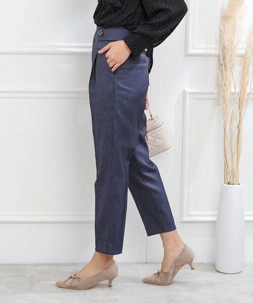 couture brooch（クチュールブローチ）の「◆【洗える、ラクチン】デニムライクテーパードパンツ（その他パンツ・レディース・ブラック/ダークネイビー・36/38/42/40）」の16枚目の写真