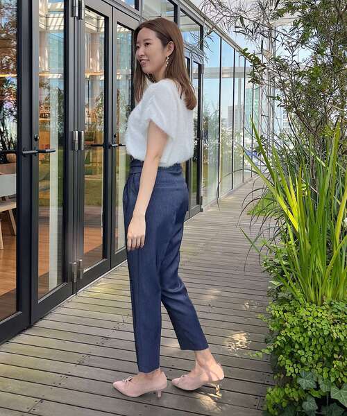 couture brooch（クチュールブローチ）の「◆【洗える、ラクチン】デニムライクテーパードパンツ（その他パンツ・レディース・ブラック/ダークネイビー・36/38/42/40）」の19枚目の写真