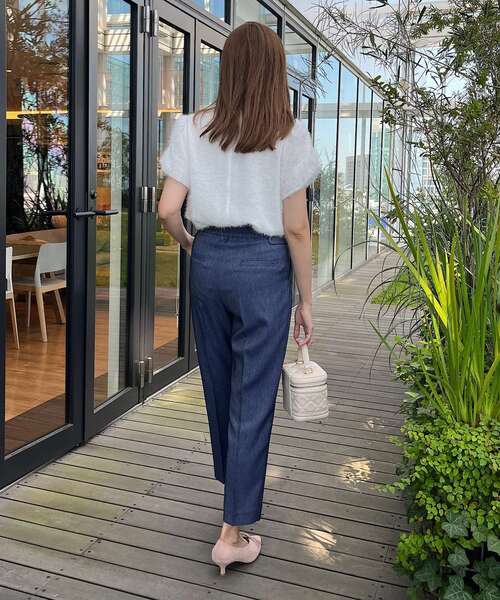 couture brooch（クチュールブローチ）の「◆【洗える、ラクチン】デニムライクテーパードパンツ（その他パンツ・レディース・ブラック/ダークネイビー・36/38/42/40）」の20枚目の写真