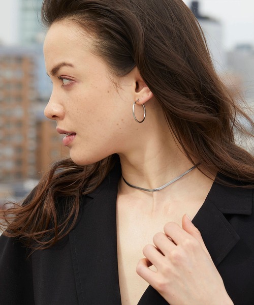 CENE（セネ）の「【CENE】セネ/ループピアス30mm（ピアス（両耳用）・レディース・ゴールド/シルバー・FREE）」の9枚目の写真