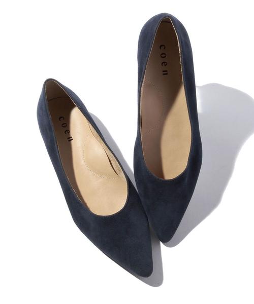 coen（コーエン）の「フェイクスエードポインテッドインヒール（パンプス・レディース・コバルトブルー/ベージュ/ブラック・LARGE/MEDIUM/SMALL）」の3枚目の写真