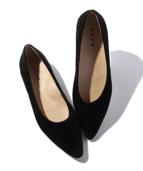coen（コーエン）の「フェイクスエードポインテッドインヒール（パンプス・レディース・コバルトブルー/ベージュ/ブラック・LARGE/MEDIUM/SMALL）」の2枚目の写真