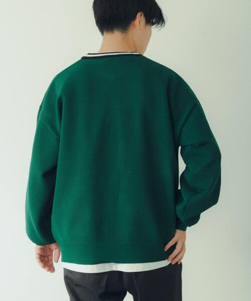 ITEMS URBANRESEARCH（アイテムズ アーバンリサーチ）の「衿ライン メッシュクルーネック プルオーバー（Tシャツ/カットソー・メンズ・オフホワイト/グリーン/レッド/ブラック・LARGE/MEDIUM）」の19枚目の写真