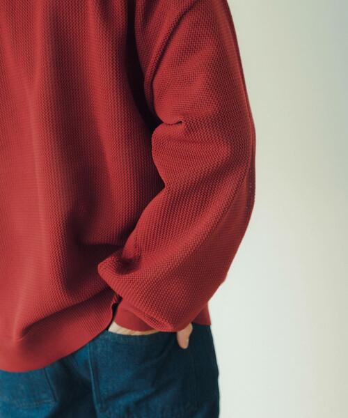 ITEMS URBANRESEARCH（アイテムズ アーバンリサーチ）の「衿ライン メッシュクルーネック プルオーバー（Tシャツ/カットソー・メンズ・オフホワイト/グリーン/レッド/ブラック・LARGE/MEDIUM）」の16枚目の写真