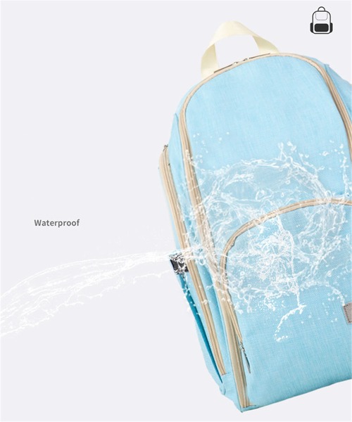 LA VORAGINE(ラ ヴォラジネ)の「撥水加工 多ポケット大容量マザーズリュック/ママバッグ(マザーズバッグ・レディース・ブルー/グレー/ピンク・FREE)」の19枚目の写真