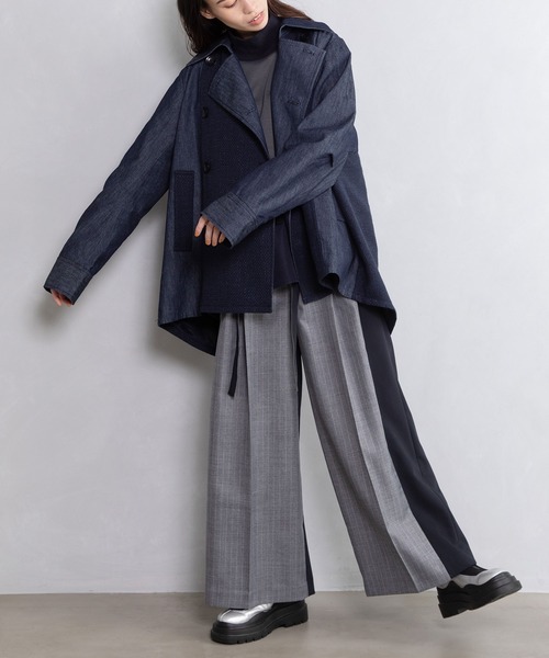 MARECHAL TERRE（マルシャルテル）の「ツイードミックストレンチコート（トレンチコート・レディース・ベージュ/ネイビー/インディゴブルー/ブラック・MEDIUM）」の8枚目の写真