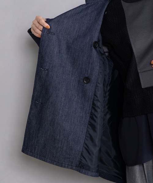 MARECHAL TERRE（マルシャルテル）の「ツイードミックストレンチコート（トレンチコート・レディース・ベージュ/ネイビー/インディゴブルー/ブラック・MEDIUM）」の10枚目の写真