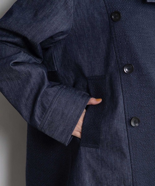 MARECHAL TERRE（マルシャルテル）の「ツイードミックストレンチコート（トレンチコート・レディース・ベージュ/ネイビー/インディゴブルー/ブラック・MEDIUM）」の12枚目の写真