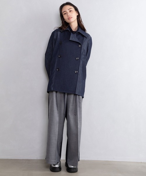 MARECHAL TERRE（マルシャルテル）の「ツイードミックストレンチコート（トレンチコート・レディース・ベージュ/ネイビー/インディゴブルー/ブラック・MEDIUM）」の15枚目の写真