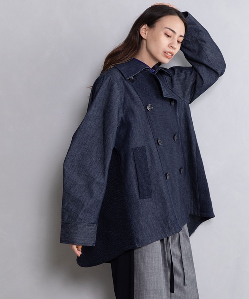 MARECHAL TERRE（マルシャルテル）の「ツイードミックストレンチコート（トレンチコート・レディース・ベージュ/ネイビー/インディゴブルー/ブラック・MEDIUM）」の16枚目の写真