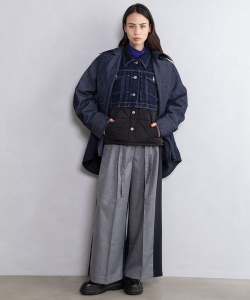 MARECHAL TERRE（マルシャルテル）の「ツイードミックストレンチコート（トレンチコート・レディース・ベージュ/ネイビー/インディゴブルー/ブラック・MEDIUM）」の17枚目の写真