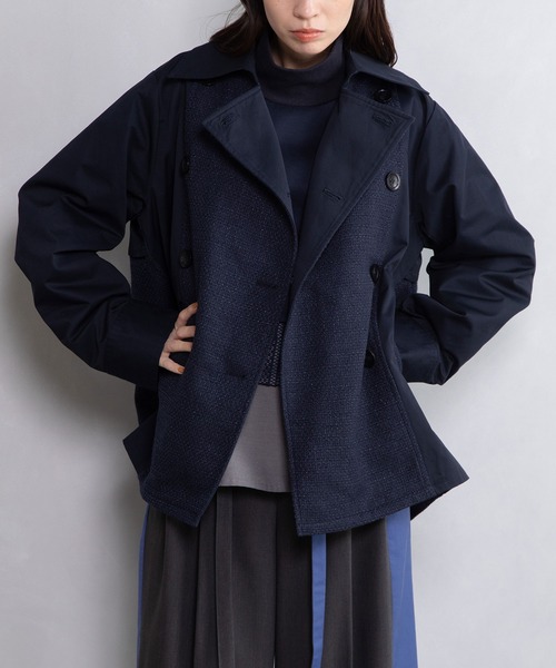 MARECHAL TERRE（マルシャルテル）の「ツイードミックストレンチコート（トレンチコート・レディース・ベージュ/ネイビー/インディゴブルー/ブラック・MEDIUM）」の18枚目の写真