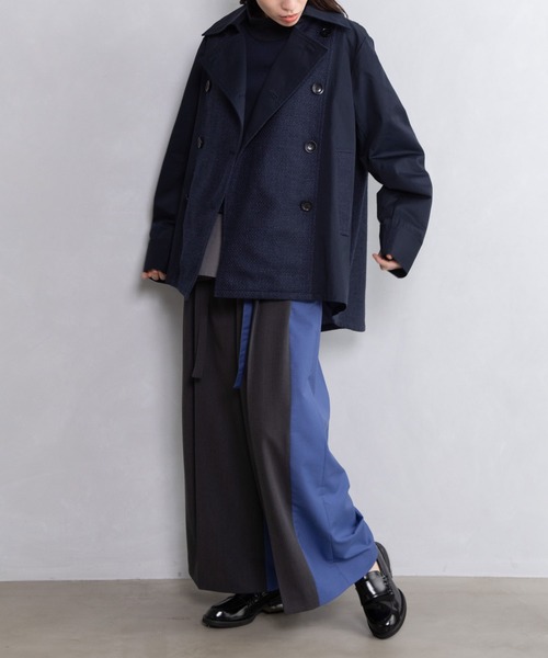 MARECHAL TERRE（マルシャルテル）の「ツイードミックストレンチコート（トレンチコート・レディース・ベージュ/ネイビー/インディゴブルー/ブラック・MEDIUM）」の19枚目の写真