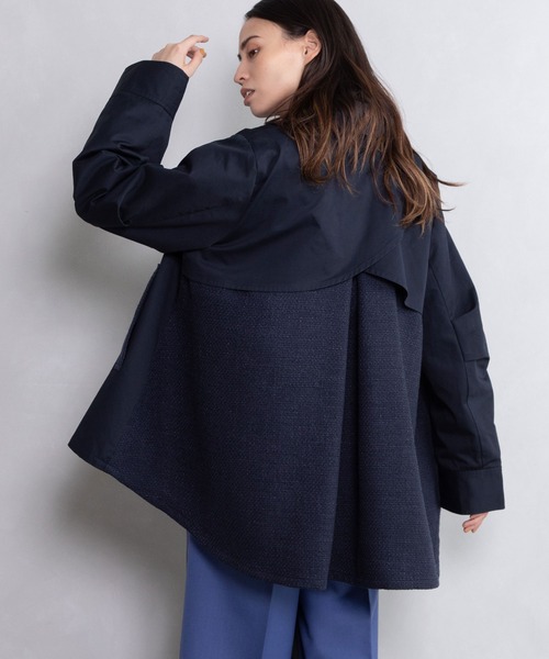 MARECHAL TERRE（マルシャルテル）の「ツイードミックストレンチコート（トレンチコート・レディース・ベージュ/ネイビー/インディゴブルー/ブラック・MEDIUM）」の20枚目の写真