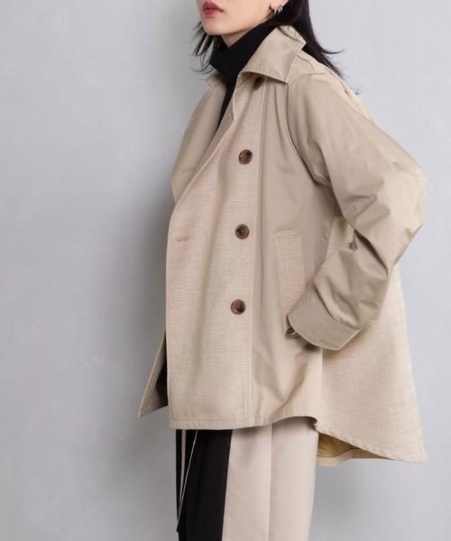 MARECHAL TERRE（マルシャルテル）の「ツイードミックストレンチコート（トレンチコート・レディース・ベージュ/ネイビー/インディゴブルー/ブラック・MEDIUM）」の21枚目の写真