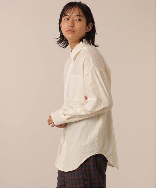 DOUBLE NAME（ダブルネーム）の「チェック柄ボーイズシャツ/ユニセックス可（シャツ/ブラウス・レディース・オレンジ系/キナリ/ネイビー系・FREE）」の5枚目の写真