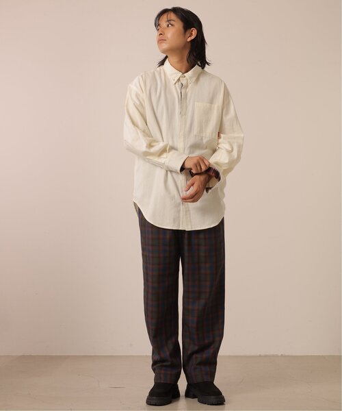 DOUBLE NAME（ダブルネーム）の「チェック柄ボーイズシャツ/ユニセックス可（シャツ/ブラウス・レディース・オレンジ系/キナリ/ネイビー系・FREE）」の7枚目の写真