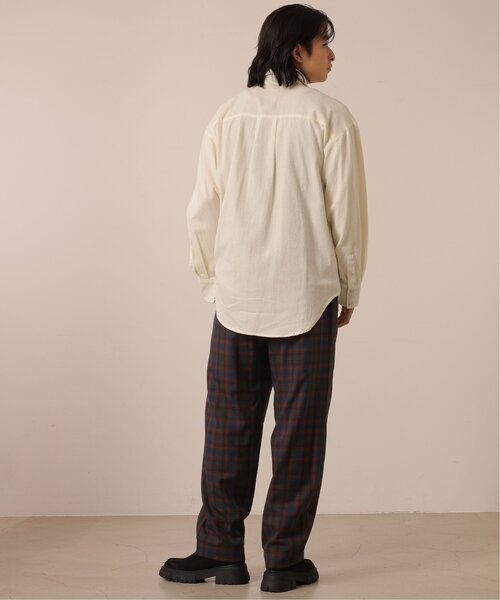 DOUBLE NAME（ダブルネーム）の「チェック柄ボーイズシャツ/ユニセックス可（シャツ/ブラウス・レディース・オレンジ系/キナリ/ネイビー系・FREE）」の9枚目の写真