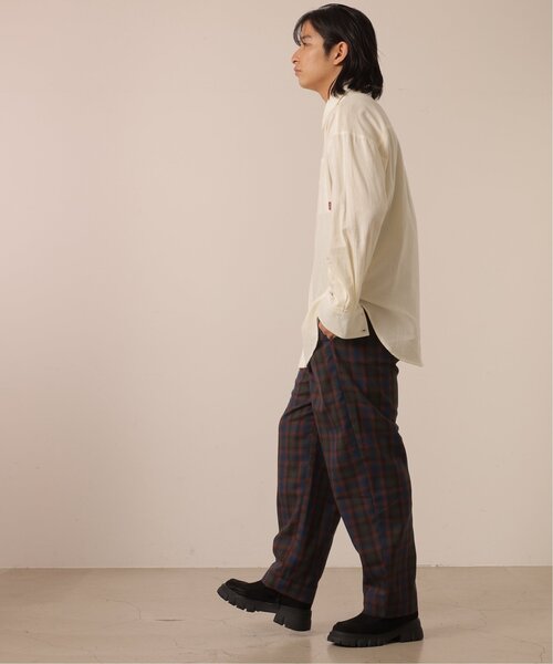 DOUBLE NAME（ダブルネーム）の「チェック柄ボーイズシャツ/ユニセックス可（シャツ/ブラウス・レディース・オレンジ系/キナリ/ネイビー系・FREE）」の13枚目の写真