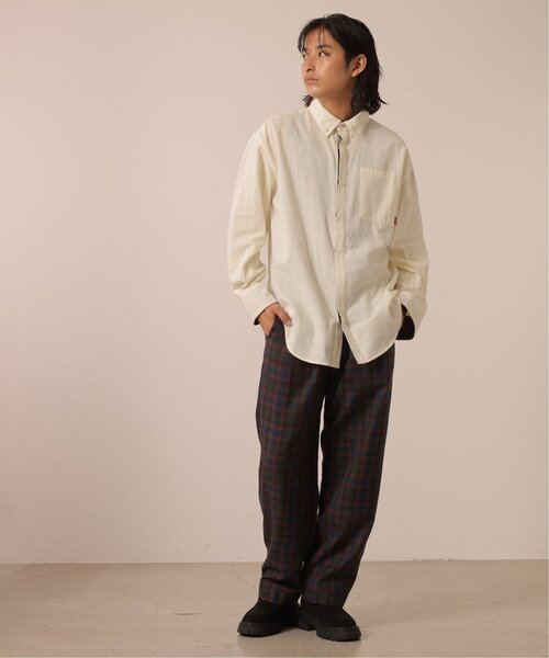 DOUBLE NAME（ダブルネーム）の「チェック柄ボーイズシャツ/ユニセックス可（シャツ/ブラウス・レディース・オレンジ系/キナリ/ネイビー系・FREE）」の14枚目の写真