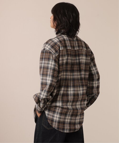 DOUBLE NAME（ダブルネーム）の「チェック柄ボーイズシャツ/ユニセックス可（シャツ/ブラウス・レディース・オレンジ系/キナリ/ネイビー系・FREE）」の19枚目の写真