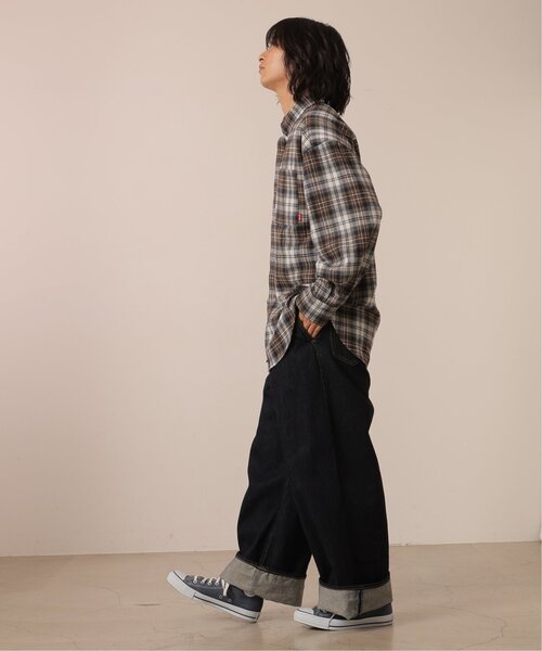 DOUBLE NAME（ダブルネーム）の「チェック柄ボーイズシャツ/ユニセックス可（シャツ/ブラウス・レディース・オレンジ系/キナリ/ネイビー系・FREE）」の21枚目の写真