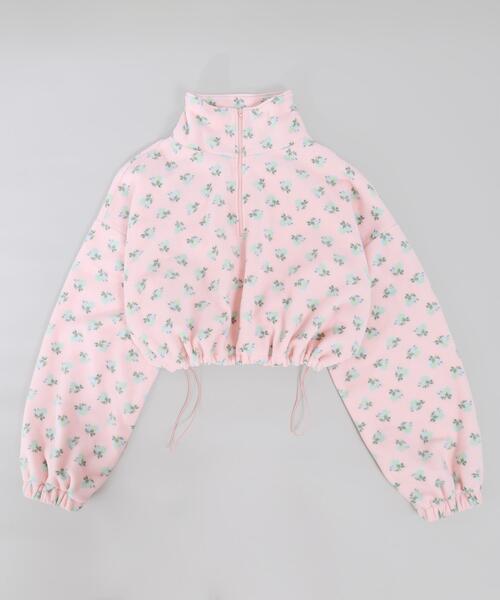 WC(ダブル シー)の「ドローコードフラワーパターンフリース(スウェット・レディース・アイボリー/ピンク・FREE)」の14枚目の写真