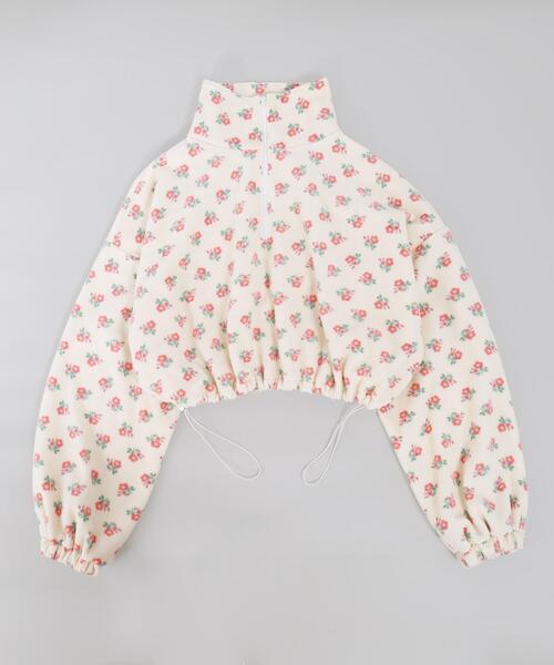 WC(ダブル シー)の「ドローコードフラワーパターンフリース(スウェット・レディース・アイボリー/ピンク・FREE)」の15枚目の写真
