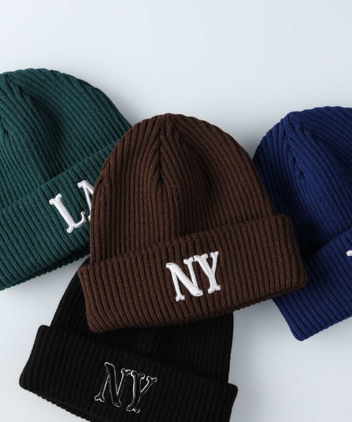 BACK NUMBER（バックナンバー）の「【BACK NUMBER】ロゴモチーフニットワッチ（ニットキャップ/ビーニー・メンズ・グリーン/ブラウン/ブラック/ブルー・フリー）」の2枚目の写真