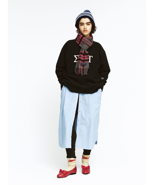 BEAMS BOY（ビームスボーイ）の「HIGHLAND TWEEDS / チェック ストール 小（ストール/ショール・レディース・ホワイト系その他/サックスブルー系/レッド系その他/ホワイト系その他2/グレー/ネイビー系/ピンク系その他・FREE）」の9枚目の写真