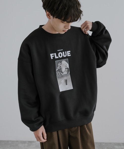 Rocky Monroe（ロッキーモンロー）の「オーバーサイズモノクロフォトプリント裏起毛スウェット/トレーナー（スウェット・メンズ・杢グレー/ブラック/チャコール/ネイビー/ホワイト/ブルー・M/L/XL）」の15枚目の写真