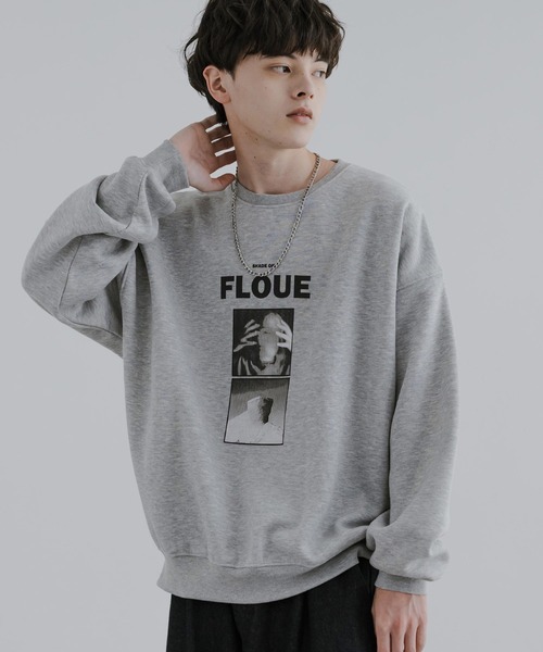 Rocky Monroe（ロッキーモンロー）の「オーバーサイズモノクロフォトプリント裏起毛スウェット/トレーナー（スウェット・メンズ・杢グレー/ブラック/チャコール/ネイビー/ホワイト/ブルー・M/L/XL）」の20枚目の写真