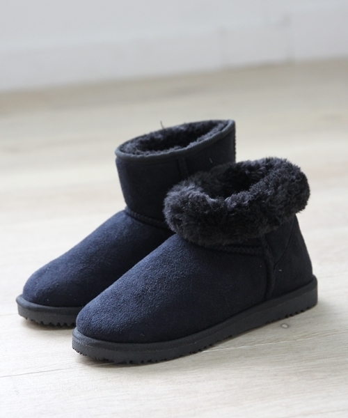 Heather（ヘザー）の「ショートムートンブーツ　567221（ブーツ・レディース・ネイビー/キャメル/ブラック・MEDIUM/LARGE）」の2枚目の写真