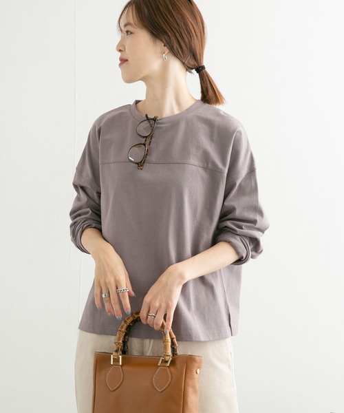 URBAN RESEARCH DOORS(アーバンリサーチドアーズ)の「USAコットンロングスリーブTシャツ(Tシャツ/カットソー・レディース・オフホワイト/ブラック/パープル・MEDIUM)」の3枚目の写真