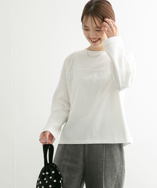 URBAN RESEARCH DOORS(アーバンリサーチドアーズ)の「USAコットンロングスリーブTシャツ(Tシャツ/カットソー・レディース・オフホワイト/ブラック/パープル・MEDIUM)」の9枚目の写真