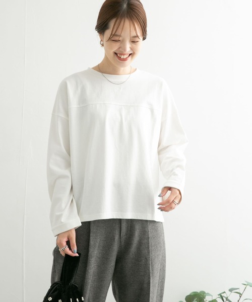 URBAN RESEARCH DOORS(アーバンリサーチドアーズ)の「USAコットンロングスリーブTシャツ(Tシャツ/カットソー・レディース・オフホワイト/ブラック/パープル・MEDIUM)」の10枚目の写真