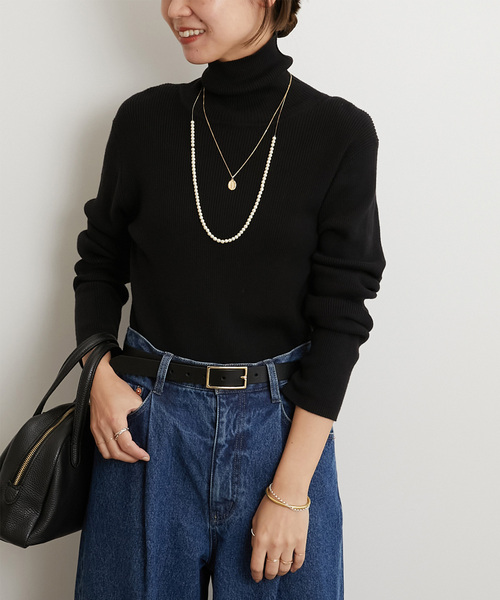 JOURNAL STANDARD relume(ジャーナルスタンダード レリューム)の「《追加2》スイスオーガニックコットンタートルネックプルオーバー(ニット/セーター・レディース・ホワイト/ブラック/グリーン/ブルー/イエロー系その他/イエロー・FREE)」の10枚目の写真