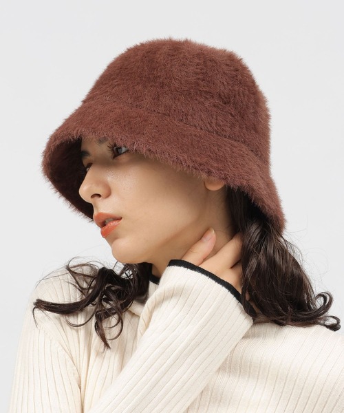 LAKOLE(ラコレ)の「シャギーベルハット / 981479(ハット・レディース・ライトグレー/オフホワイト/ブラウン/ブラック・FREE)」の4枚目の写真