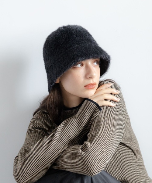 LAKOLE(ラコレ)の「シャギーベルハット / 981479(ハット・レディース・ライトグレー/オフホワイト/ブラウン/ブラック・FREE)」の3枚目の写真