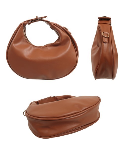 KOBE LETTUCE（コウベレタス）の「ハーフムーンバッグ（ハンドバッグ・レディース・ブラウン/ブラック・FREE）」の7枚目の写真