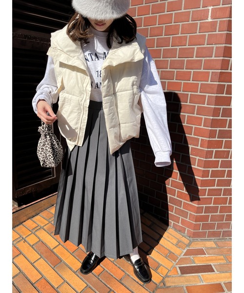 WC（ダブル シー）の「オーバーフェイクダウンベスト（ダウンベスト・レディース・アイボリー/ピンク/ブラック・FREE）」の10枚目の写真