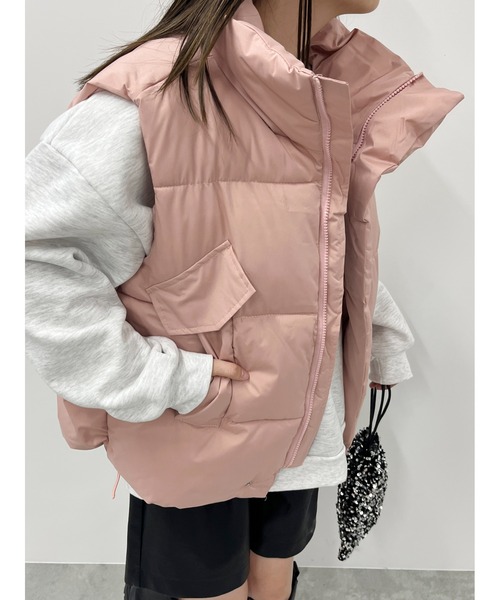 WC（ダブル シー）の「オーバーフェイクダウンベスト（ダウンベスト・レディース・アイボリー/ピンク/ブラック・FREE）」の20枚目の写真