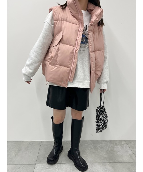 WC（ダブル シー）の「オーバーフェイクダウンベスト（ダウンベスト・レディース・アイボリー/ピンク/ブラック・FREE）」の22枚目の写真