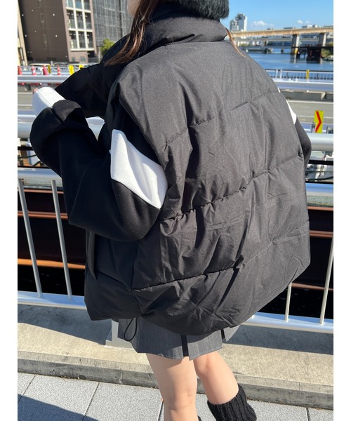 WC（ダブル シー）の「オーバーフェイクダウンベスト（ダウンベスト・レディース・アイボリー/ピンク/ブラック・FREE）」の16枚目の写真