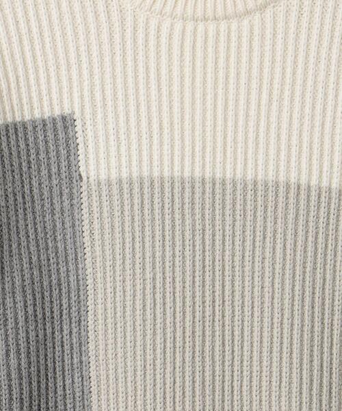 green label relaxing（グリーンレーベルリラクシング）の「コットンアクリル ブロック アゼ クルーネック ニット（ニット/セーター・メンズ・ダークグレー/オフホワイト・XL/S/M/L）」の17枚目の写真